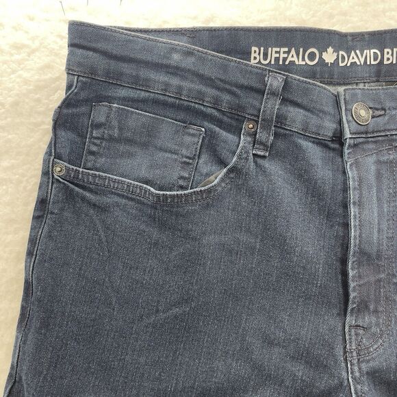 Buffalo David Bitton Ash-x Jeans Men's 34x32 Blue Dark Wash Slim Stretch Denim - Picture 3 of 12